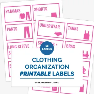 Pink Clothing Organizing Labels