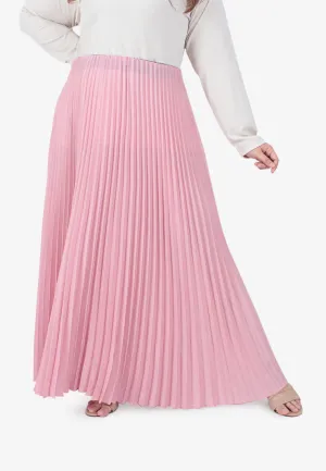 Posey Pretty Pleated Long Skirt - Soft Pink