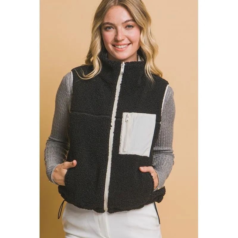 Reversible Fleece Vest With Side Pockets