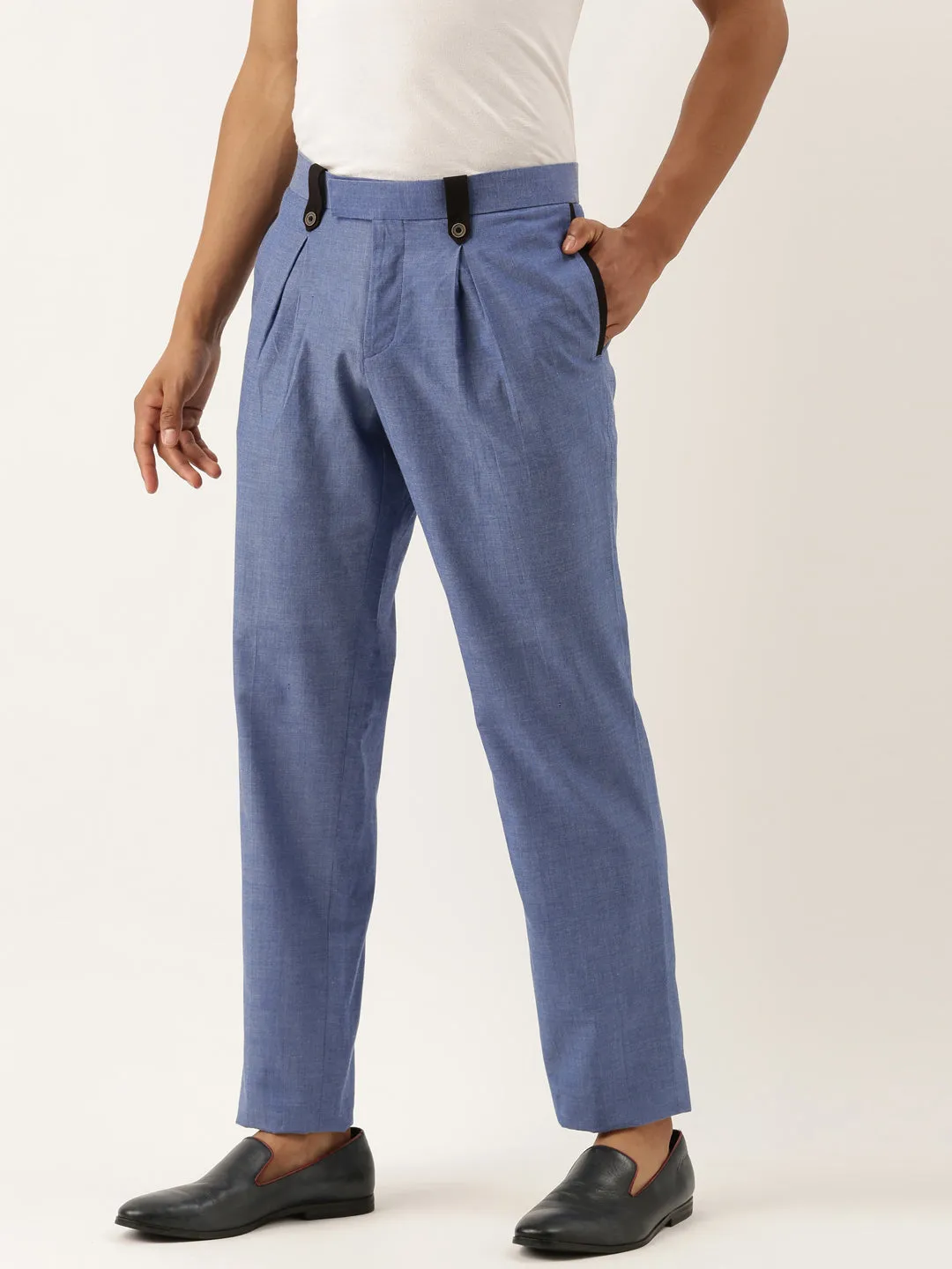 Stylish Blue Malai Cotton Trousers - MMP062