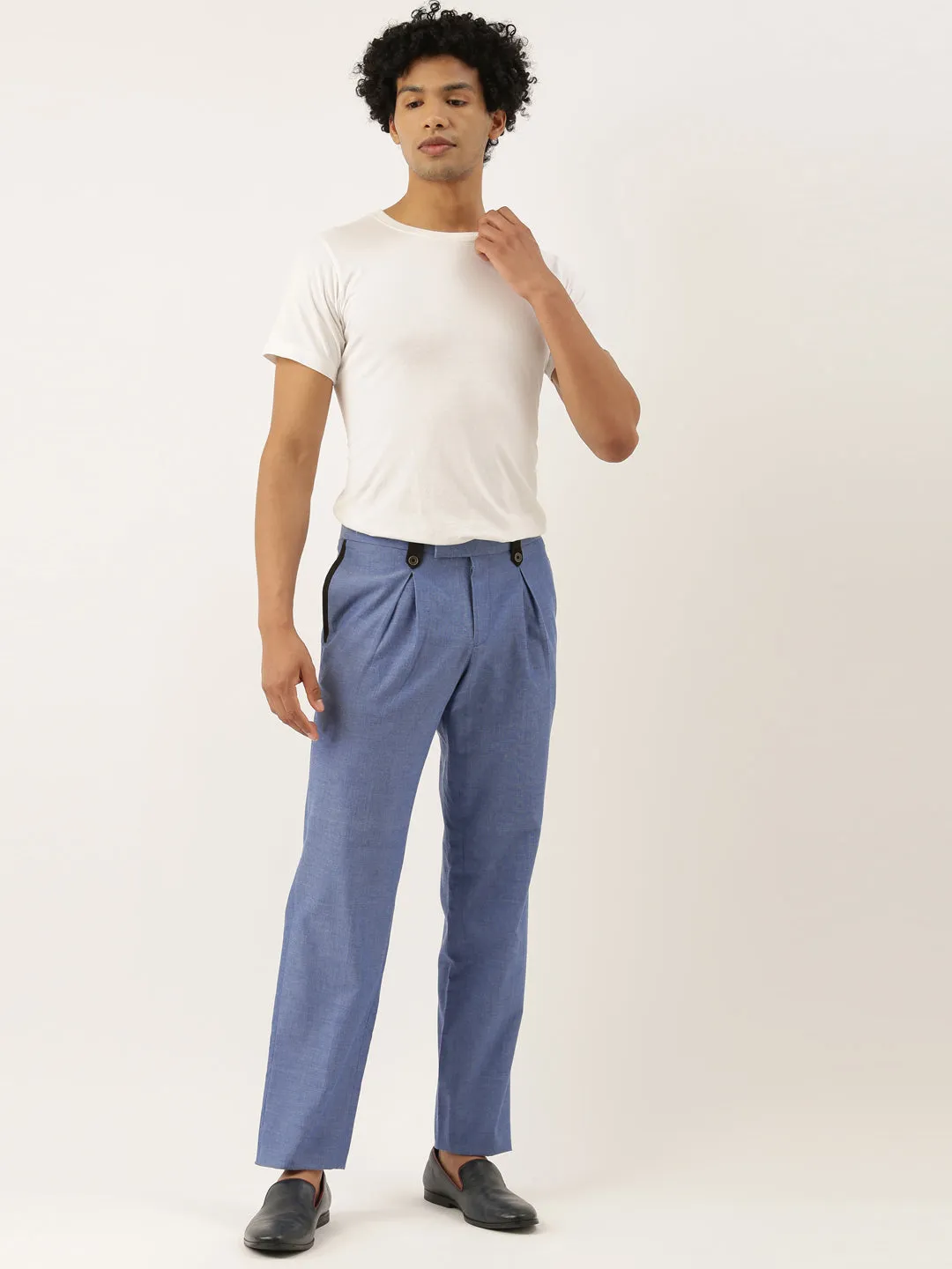 Stylish Blue Malai Cotton Trousers - MMP062