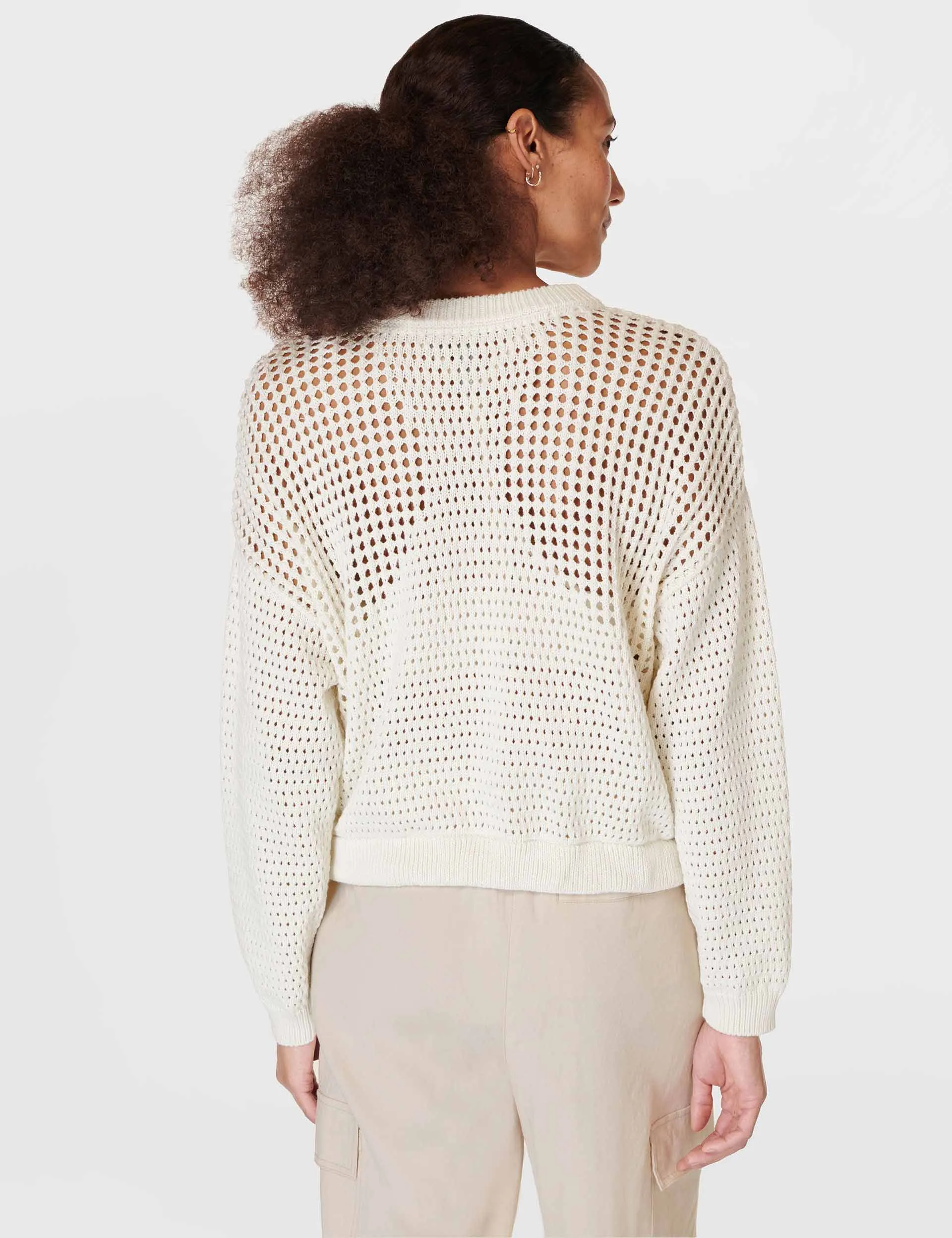 Tides High Open Weave Jumper - Lily White