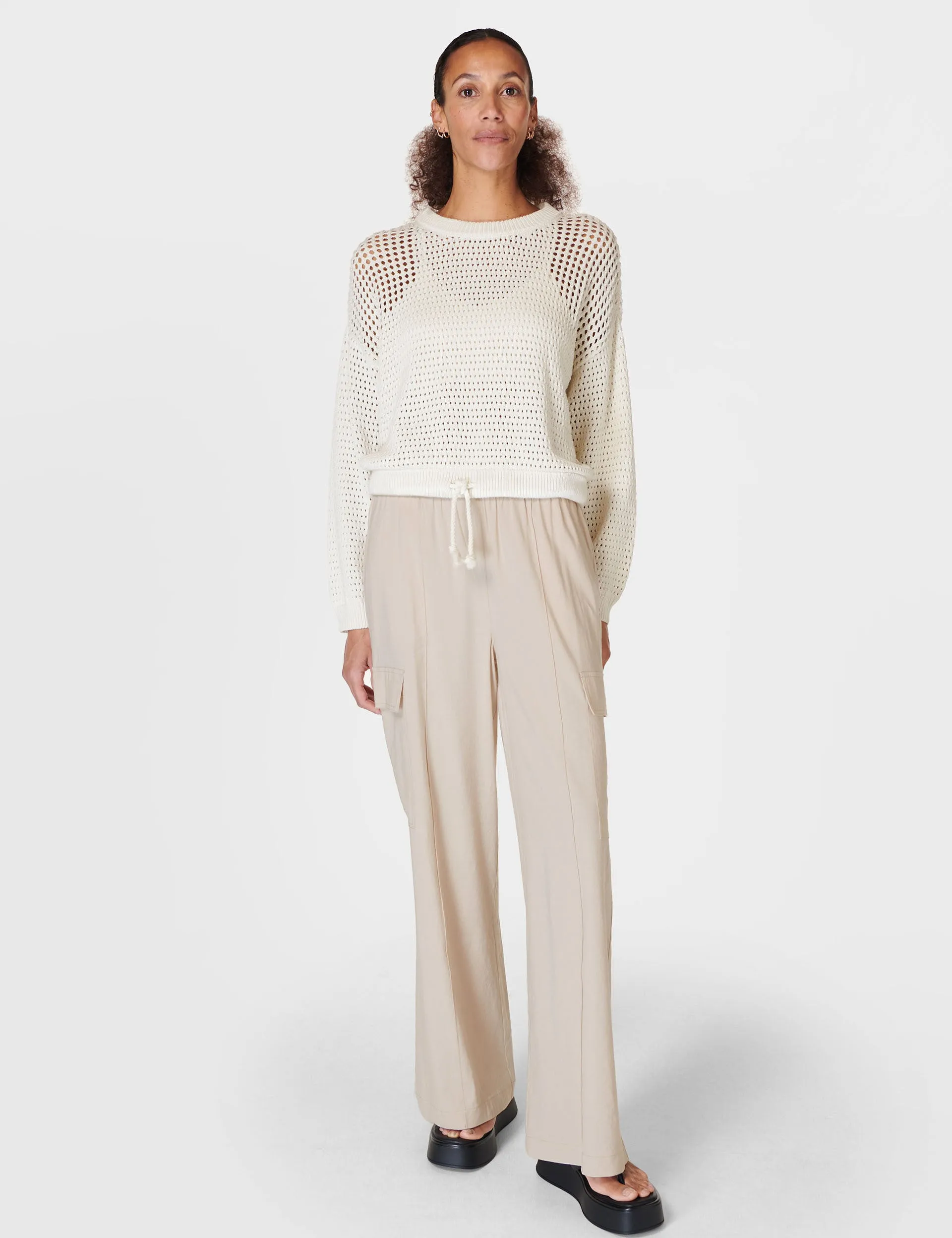 Tides High Open Weave Jumper - Lily White