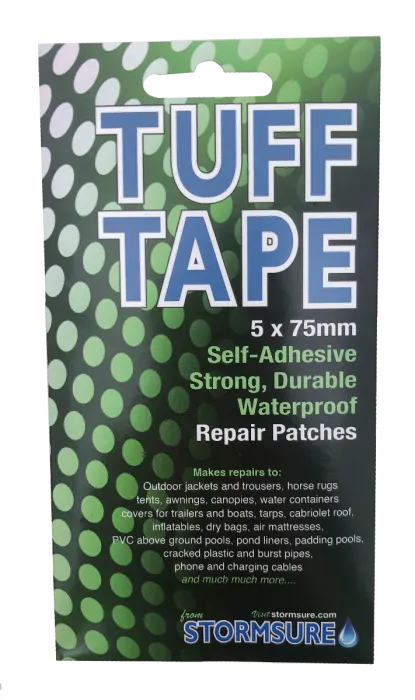 Tuff Tape Self Adhesive Waterproof Repair Patches 5-Pack 75Mm