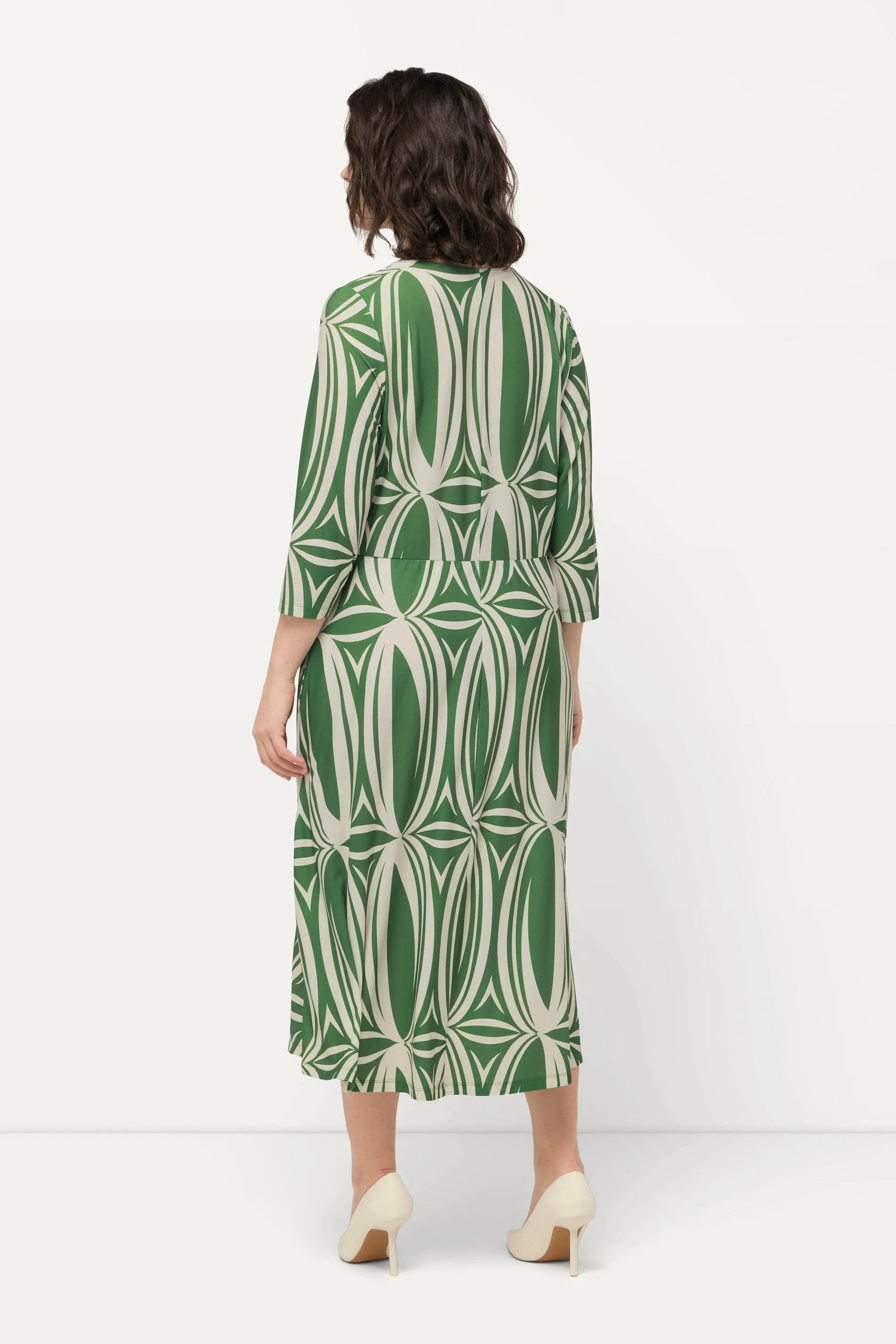 Ulla Popken Faux Wrap Dress in Green