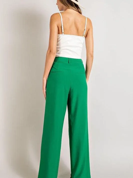 Wide Leg Style Pleated Pants