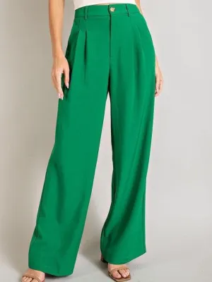 Wide Leg Style Pleated Pants