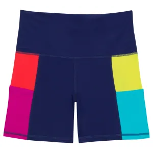 Women's Long Swim Bike Short with Pocket | “Color Pop”