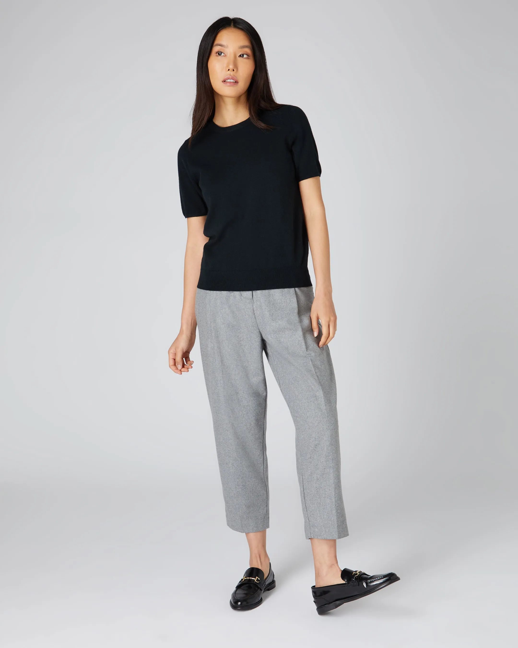 Women's Milly Classic Cashmere T-Shirt Black