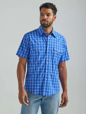 Wrangler | Wrinkle Resist Cool Blue Plaid SS Shirt