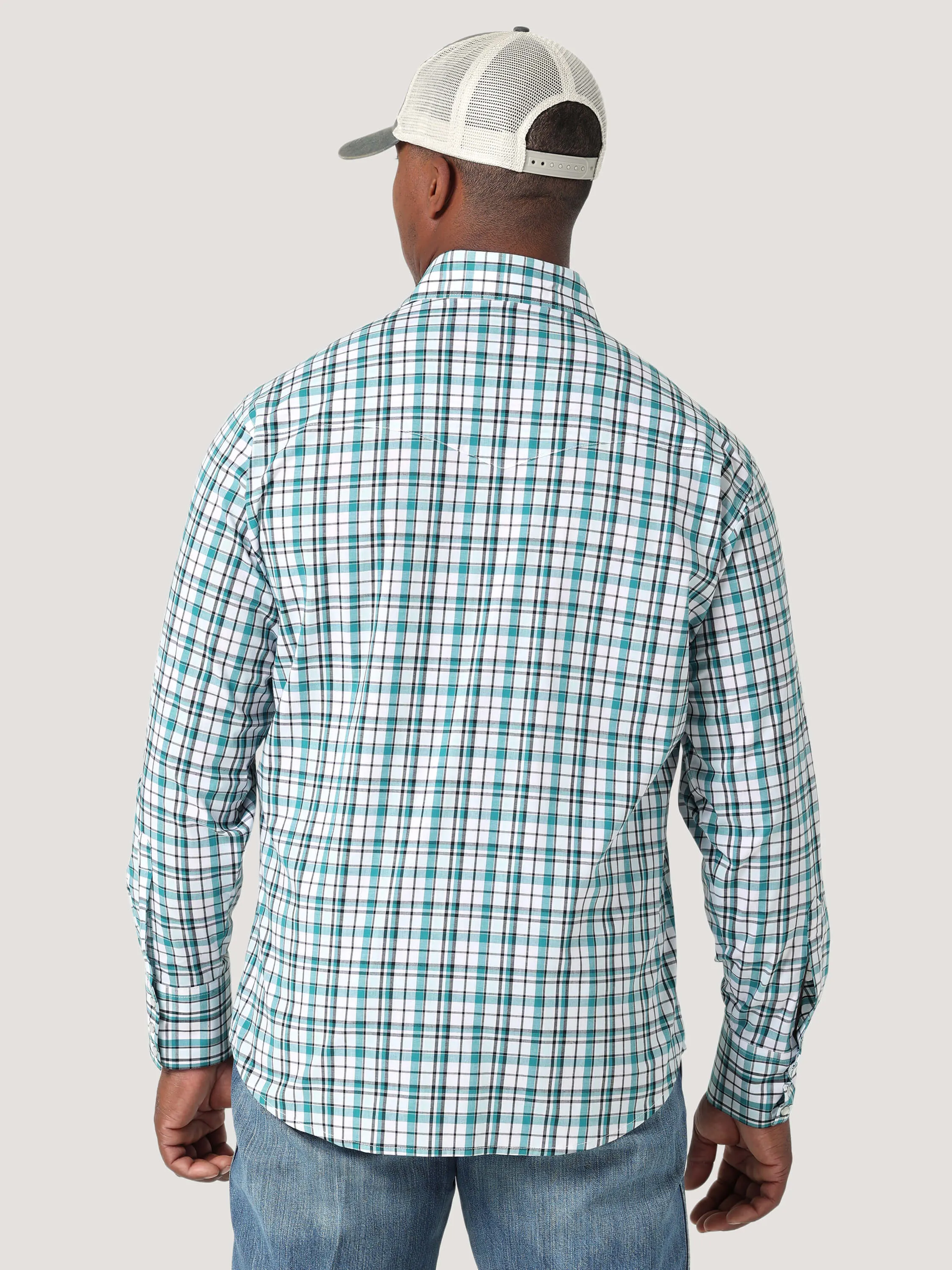 Wrangler | Wrinkle Resist White Plaid LS Shirt